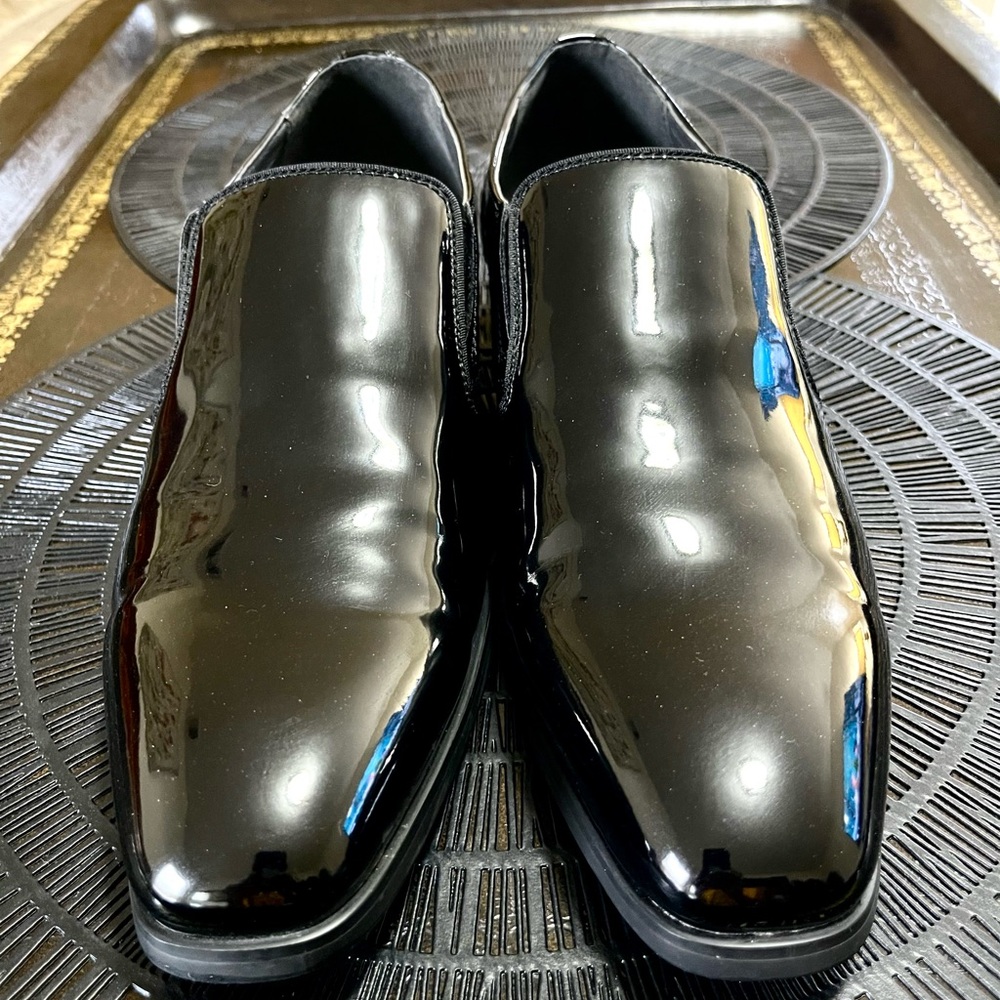 Elegant Black Patent Leather Slip-On Loafers